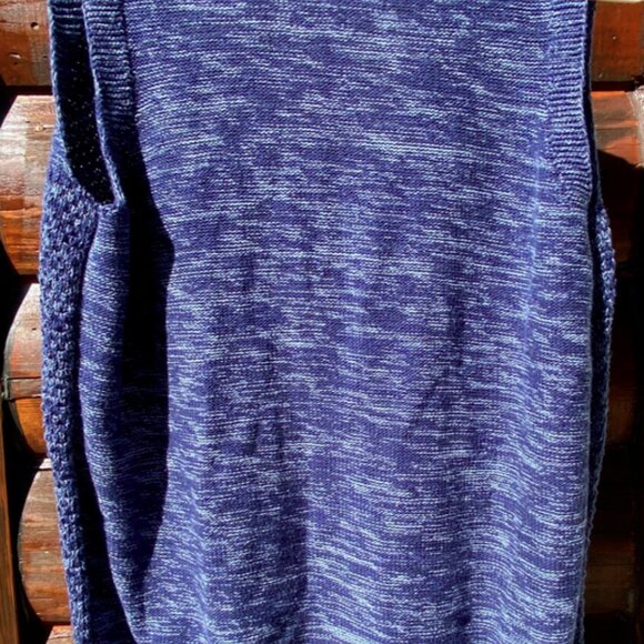 Gap Womens Small Cardigan With Flap Collar Blue Sleeveless Sweater Knit Long - Picture 6 of 9